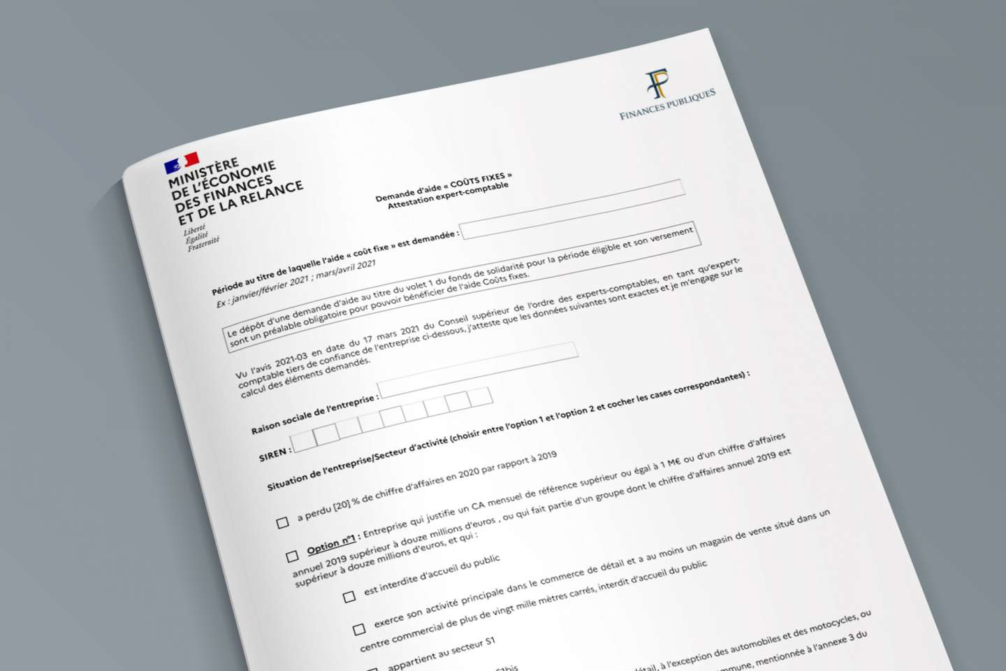 Aide « coûts fixes » : le formulaire pour la période mars-avril est disponible